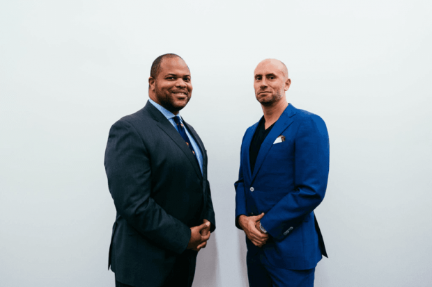 Dallas Mayor Eric Johnson and Charlie Lass shared the stage during Dallas Startup Week 2021.