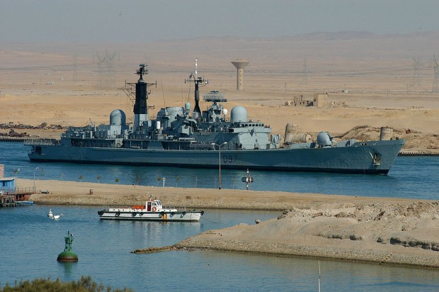 British Warships Pass Through The Suez Canal