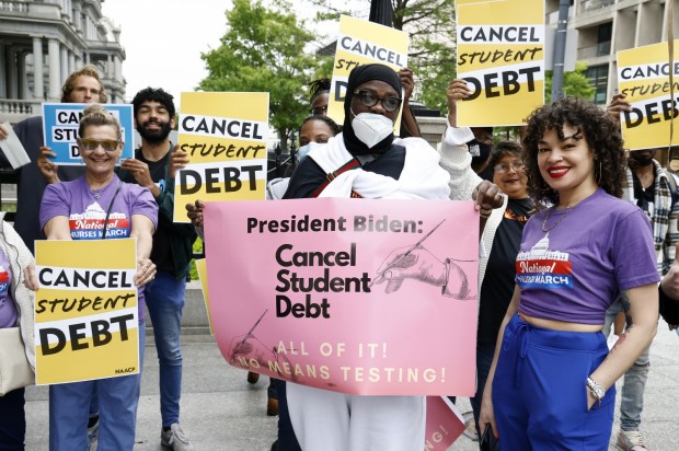 Student Loan Borrowers Gather To Tell President Biden To Cancel Student Debt