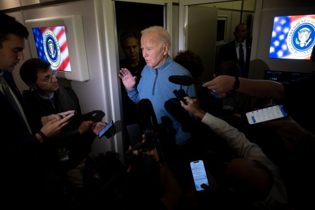 Joe Biden-Air Force One-White House Press Corps