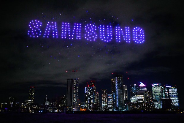 Drone Show In Celebration Of Launch Of New Samsung Galaxy S24 Device