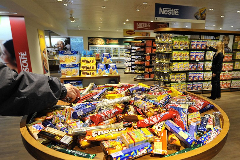 A selection of Nestle chocolate bars is