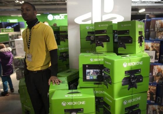 XBOX One video game consoles at a Toys "R" Us store