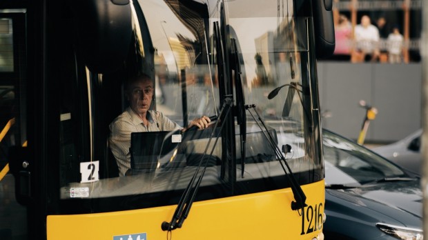 Man Driving a Bus