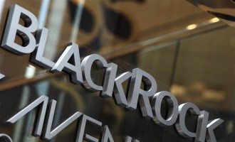 The BlackRock logo is seen outside of its offices