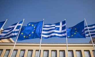 European and Greek flag