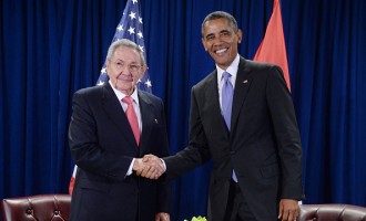 U.S. President Barack Obama Meets With President Raul Castro Of Cuba