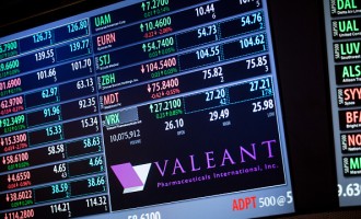 Trading At The NYSE As Valeant Shares Halted Ahead of News Announcement