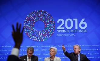 World Bank And IMF Leaders Address Press During Annual Spring Meetings
